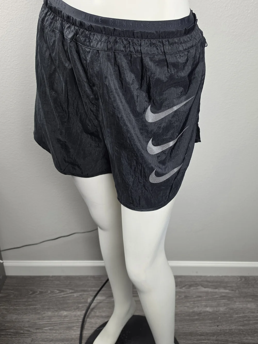 Nike Women's Black Running Shorts with Reflective Swoosh